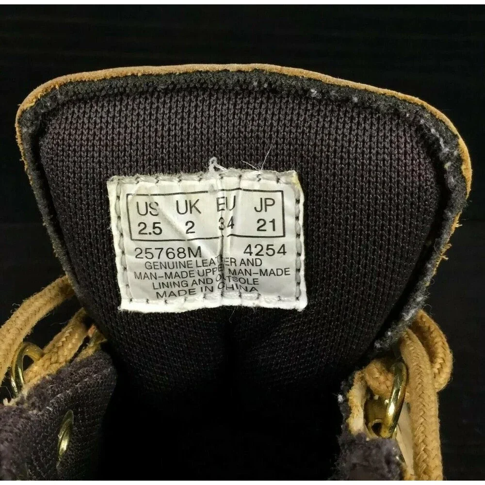 Timberland Boots -Girl's Sz 2.5- Tan Marble/Swirled Genuine Leather Kids- 4254